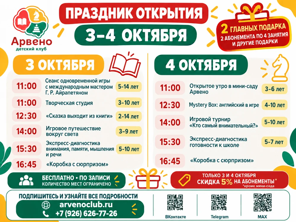 Праздник открытия детского клуба "Арвено"